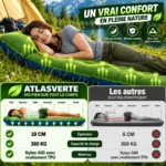 Matelas gonflable 1 personne de 10 cm d’épaisseur avec oreiller intégré