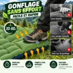 Matelas gonflable avec pompe à pied intégrée pour le camping et la randonnée