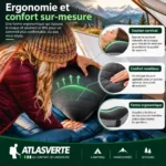 Confort ergonomique d’un oreiller de randonnée avec soutien de la nuque