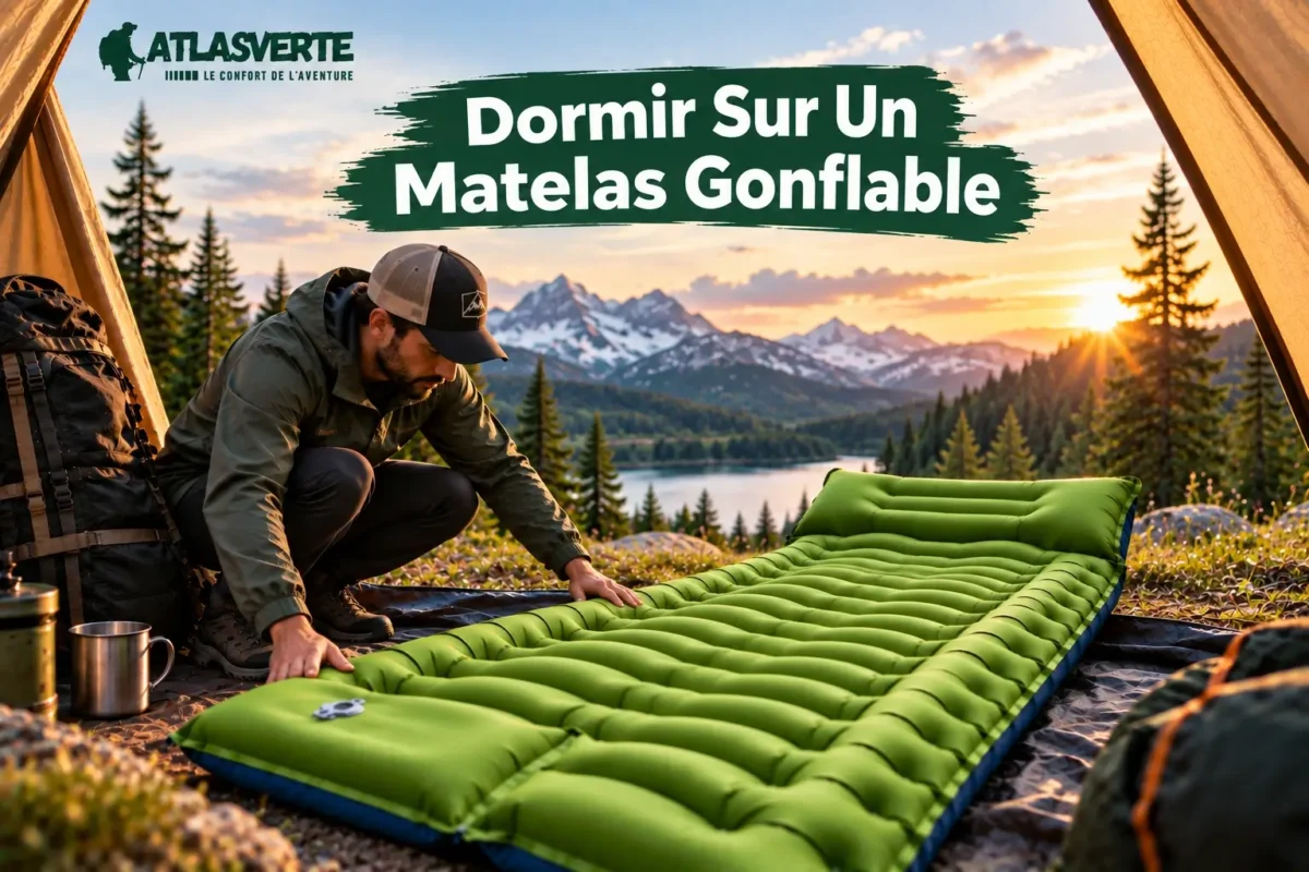 Dormir sur un matelas gonflable en camping