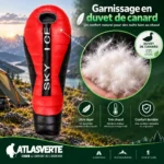 Garnissage en duvet de canard du sac de couchage chaud