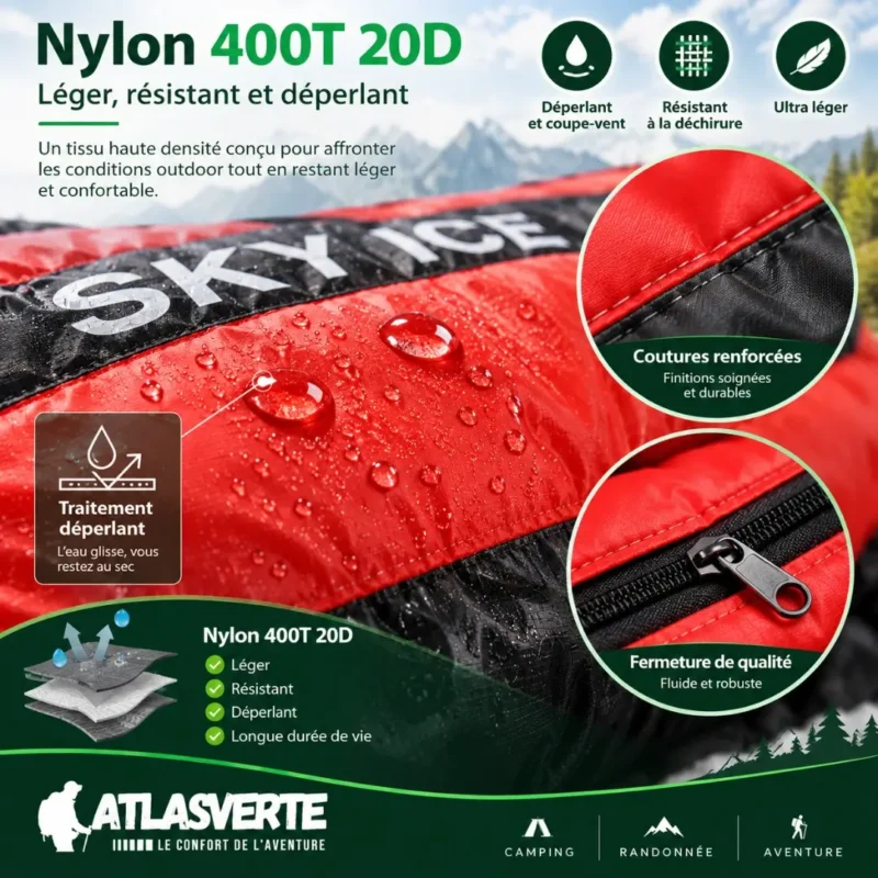Nylon 400T 20D du sac de couchage chaud