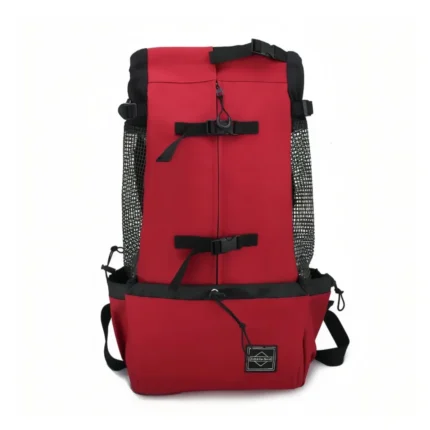 Sac porte chien randonnée respirant pour sorties outdoor Rouge