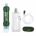 Filtre à eau randonnée portable vert avec accessoires