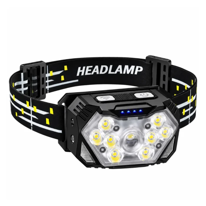 Lampe frontale puissante rechargeable 9 LED AtlasVerte
