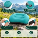 Oreiller gonflable de randonnée - Confort et praticité