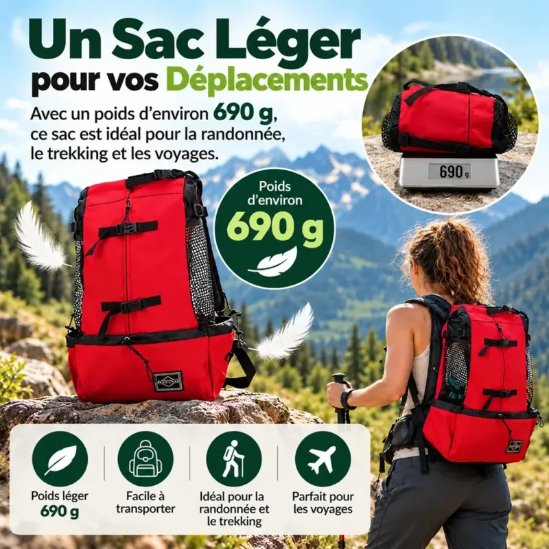 Sac porte chien léger pour randonnée, promenade et voyage